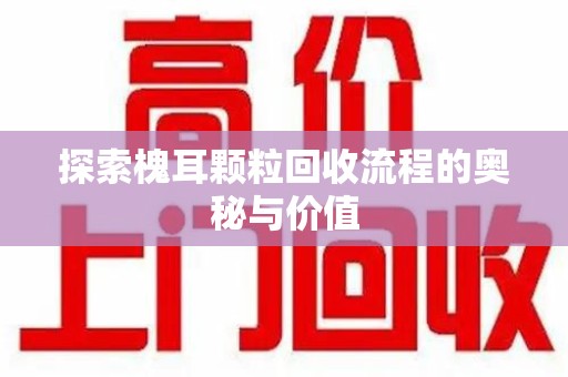三亚探索槐耳颗粒回收流程的奥秘与价值